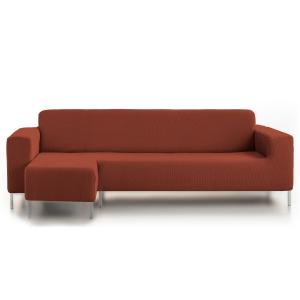 Funda de sofá elástica  teja chaiselongue corto Izquierdo