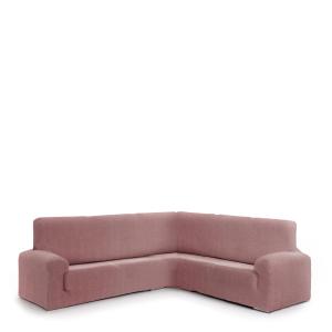 Funda de sofá rinconera 3 1 bielástica rosa 350 - 450 cm