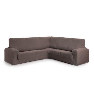 Funda de sofá rinconera 3 1 elástica marrón 450 cm