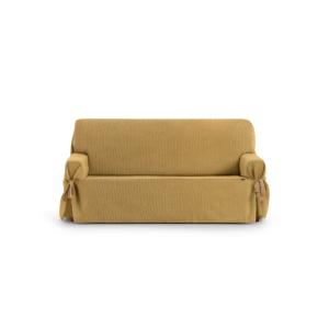 Funda de sofá tres plazas con lazos amarillo 180 - 230 cm