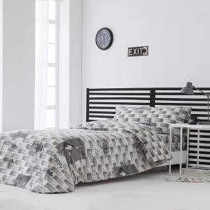 Funda Nordica Infantil gris algodón poliéster 180x220 cama…