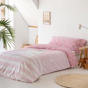 Funda nordica infantil rosa algodón poliéster 150x220 cama…