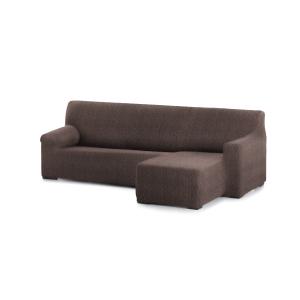Funda sofá chaise longue elástica derecha b/c marrón 250 -…