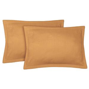 Fundas de almohada (x2) lino lavado 50x70 amarillo curcuma