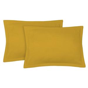 Fundas de almohada (x2) lino lavado 50x70 amarillo mostaza