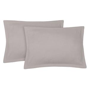 Fundas de almohada (x2) lino lavado 50x70 beige grisaceo