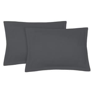 Fundas de almohada (x2) lino lavado 50x70 gris pizarra