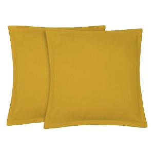 Fundas de almohada (x2) lino lavado 65x65 amarillo mostaza