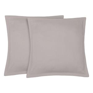 Fundas de almohada (x2) lino lavado 65x65 beige grisaceo