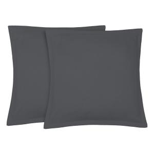 Fundas de almohada (x2) lino lavado 65x65 gris pizarra