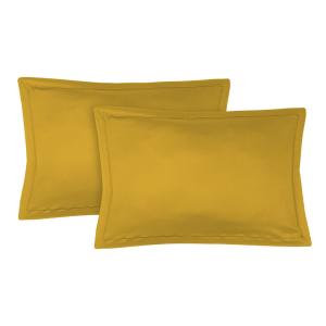 Fundas de almohada (x2) satén de algodón 50x70 amarillo mos…