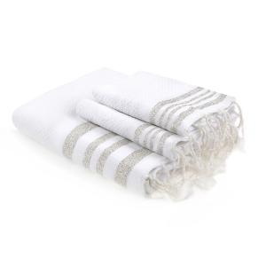 Futa toalla de baño (1 2) algodón 100x200 blanco / plateado…