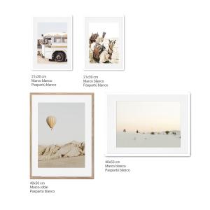 Galería de cuadros con marco blanco y roble - Desierto