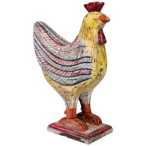 Gallo deco de madera pintado artesanal envejecido 31x15x41…
