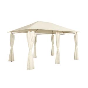 Gazebo de jardín 3x4m con cortinas , crudo