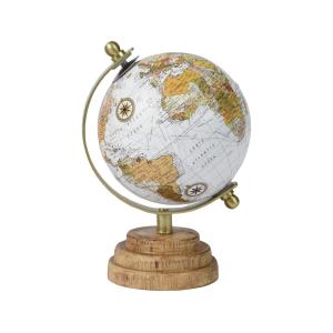 Globo decorativo en madera de mango beige, ø 11 cm