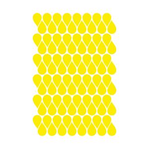 Gotas de lluvia en vinilo decorativo mate amarillo 19x29 cm