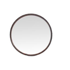 Gran espejo redondo de metal negro