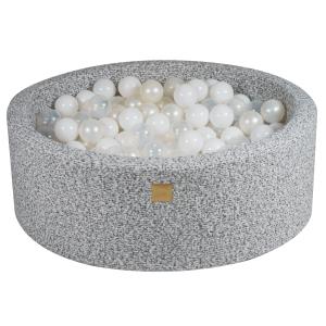 Gris melange piscina de bolas: blanco/transparente/perla h30