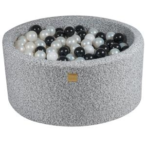 Gris melange piscina de bolas: negro/blanco/perla h40