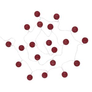 Guirnalda de luces con 20 bolas LED rojas L.315
