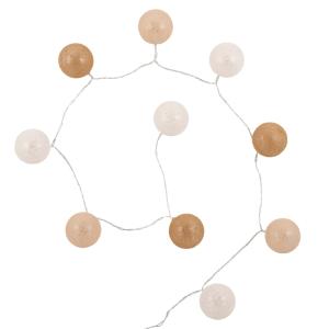 Guirnalda luminosa beige, blanca y marrón L.160