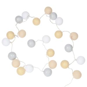 Guirnalda luminosa con bolas de algodón de 24 LEDs