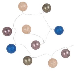 Guirnalda luminosa de color azul, dorado y crudo con 10 luc…