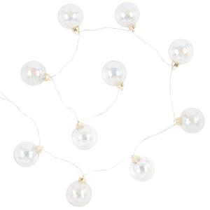 Guirnalda luminosa de cristal iridiscente y metal dorado co…