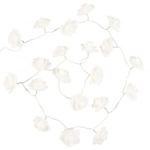 Guirnalda luminosa de flores blanca 20 LEDS L. 260