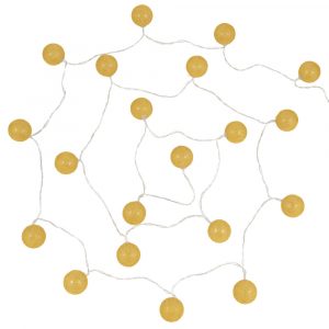 Guirnalda luminosa esferas de algodón amarillo 20 LEDS L. 3…