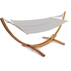 Hamaca de madera con lona de algodón - 3 m - gris -