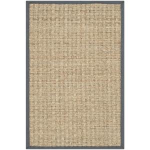 Hierba marina natural/gris oscuro alfombra 60 x 90