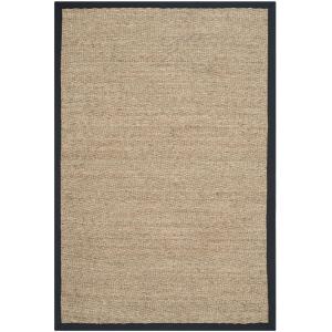 Hierba marina natural/negro alfombra 60 x 90