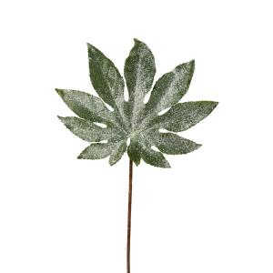 Hoja de aralia artificial verde brillante plateado h60