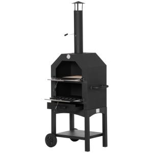 Horno de pizza negro 64 x 54 x 160 cm