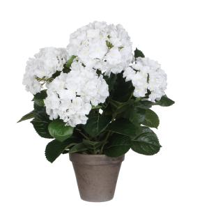 Hortensia artificial blanco en maceta alt. 45