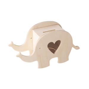 Hucha de madera elefante para personalizar