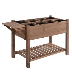 Huerto urbano de madera 123x54x80 cm marrón