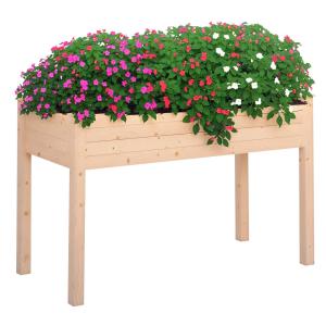 Huerto urbano elevado 122.5x56.5x76 cm madera natural