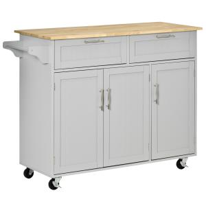 Isla de cocina 121x46x91 cm gris