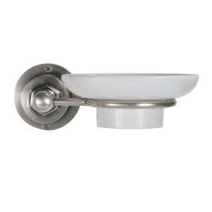 Jabonera de pared en metal acabado plata envejecida - l20 cm