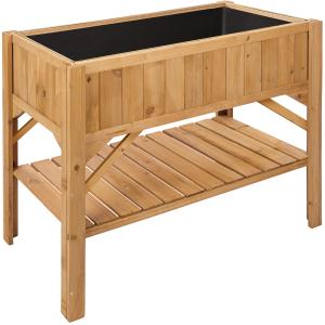 Jardinera alzada de madera con estante y resistente 119x53x…