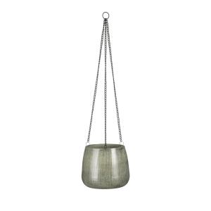 Jardinera colgante de metal gris d19