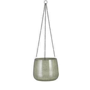 Jardinera colgante de metal gris d23
