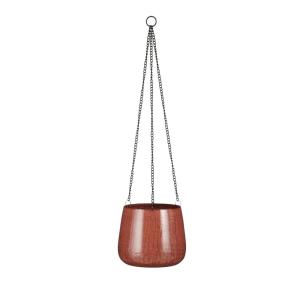 Jardinera colgante de metal rojo d19
