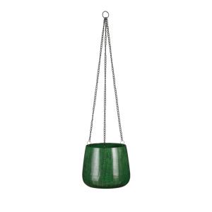 Jardinera colgante de metal verde d19