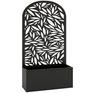 Jardinera con enrejado 61x23x113 cm negro