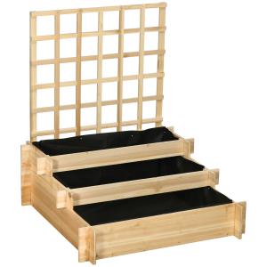 Jardinera de escalera marrón 95 x 95 x 110 cm