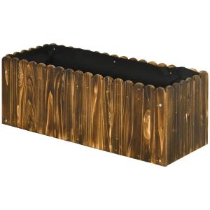 Jardinera de madera 80x30x30 cm carbonizado